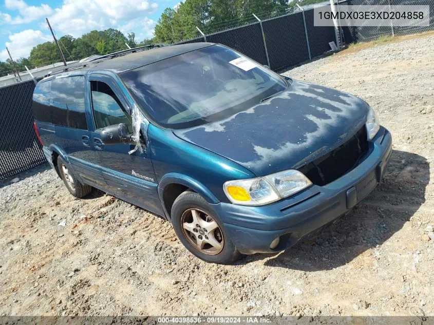 1999 Pontiac Montana VIN: 1GMDX03E3XD204858 Lot: 40398536