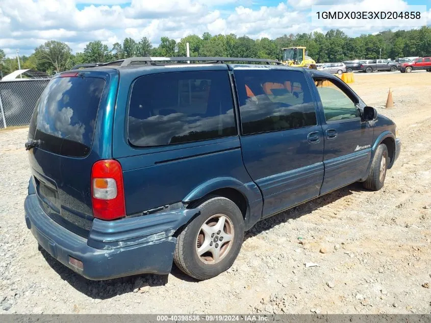 1999 Pontiac Montana VIN: 1GMDX03E3XD204858 Lot: 40398536