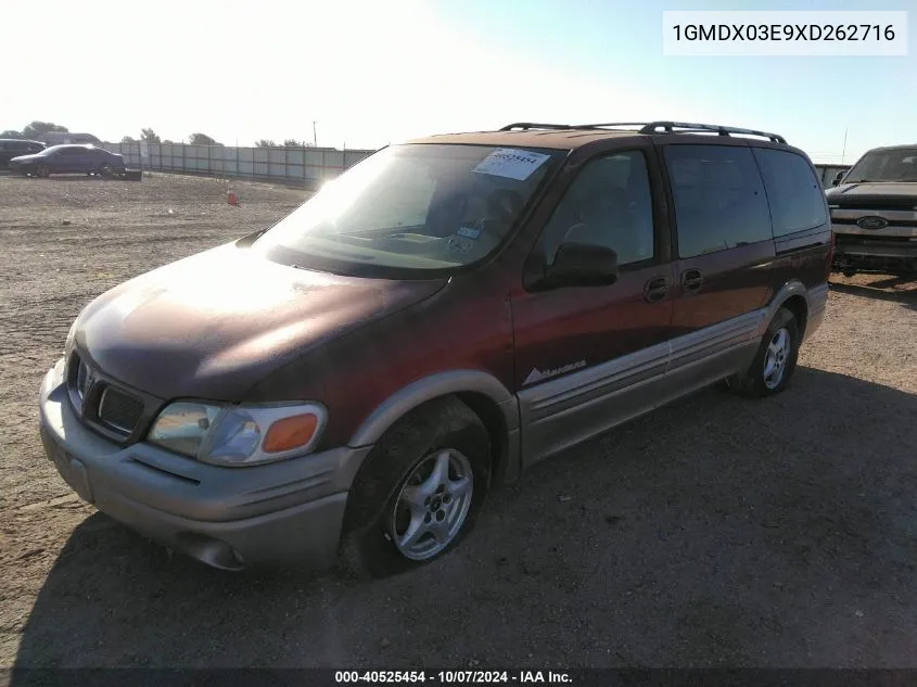 1999 Pontiac Montana / Trans Sport VIN: 1GMDX03E9XD262716 Lot: 40525454