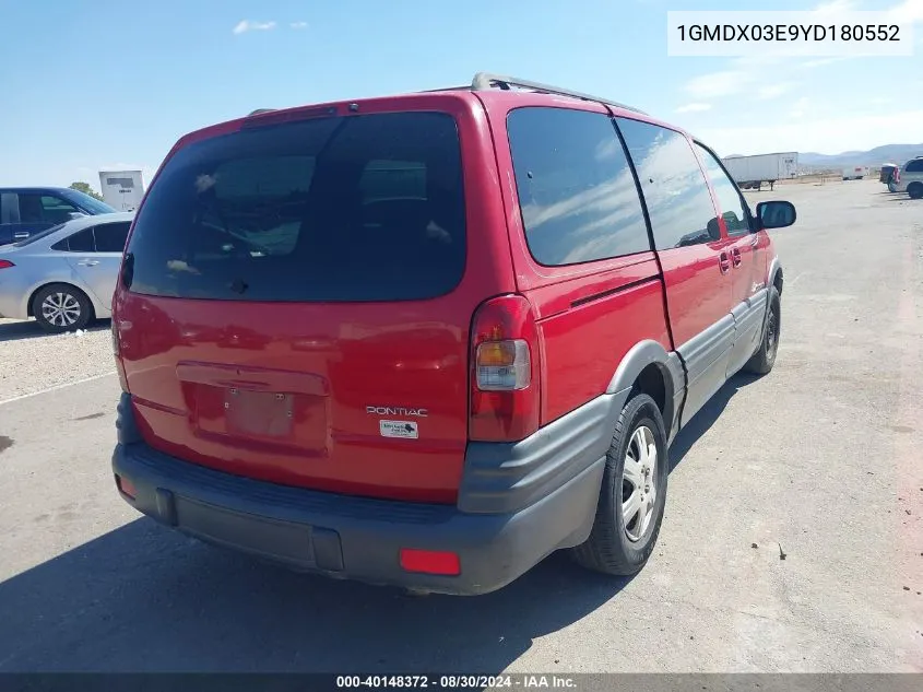 2000 Pontiac Montana M16 VIN: 1GMDX03E9YD180552 Lot: 40148372