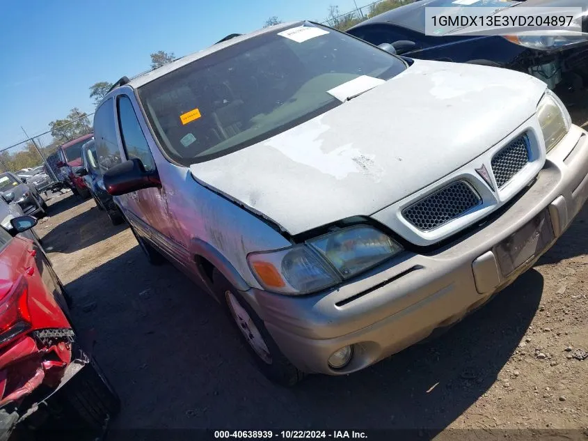 2000 Pontiac Montana M16 VIN: 1GMDX13E3YD204897 Lot: 40638939