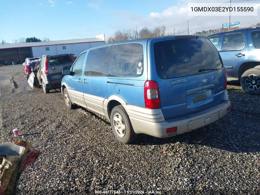 2000 Pontiac Montana M16 VIN: 1GMDX03E2YD155590 Lot: 40777545