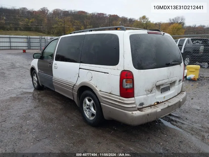 2001 Pontiac Montana M16 W/1Sh Pkg. VIN: 1GMDX13E31D212441 Lot: 40777454