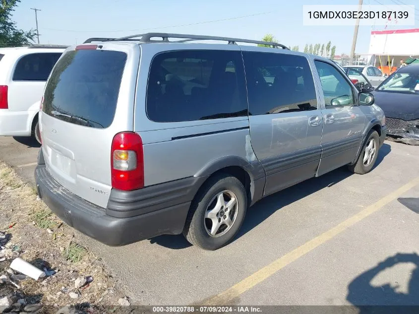 2003 Pontiac Montana M16 W/1Sa Pkg. VIN: 1GMDX03E23D187139 Lot: 39820788