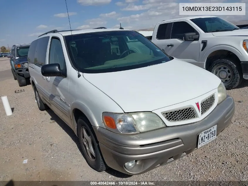 2003 Pontiac Montana M16 W/1Sa Pkg. VIN: 1GMDX13E23D143115 Lot: 40542466