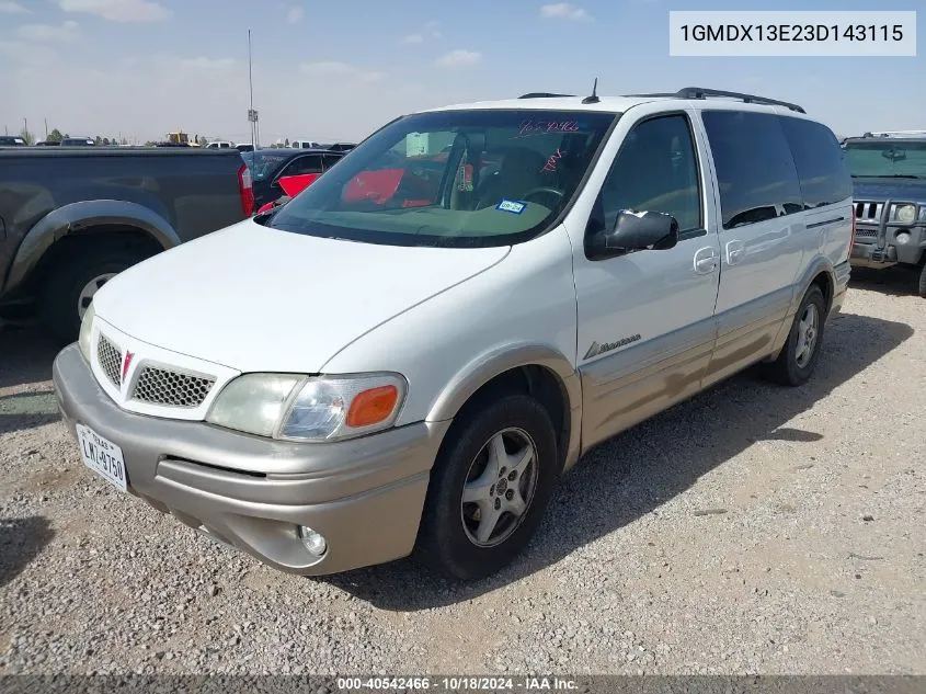 2003 Pontiac Montana M16 W/1Sa Pkg. VIN: 1GMDX13E23D143115 Lot: 40542466