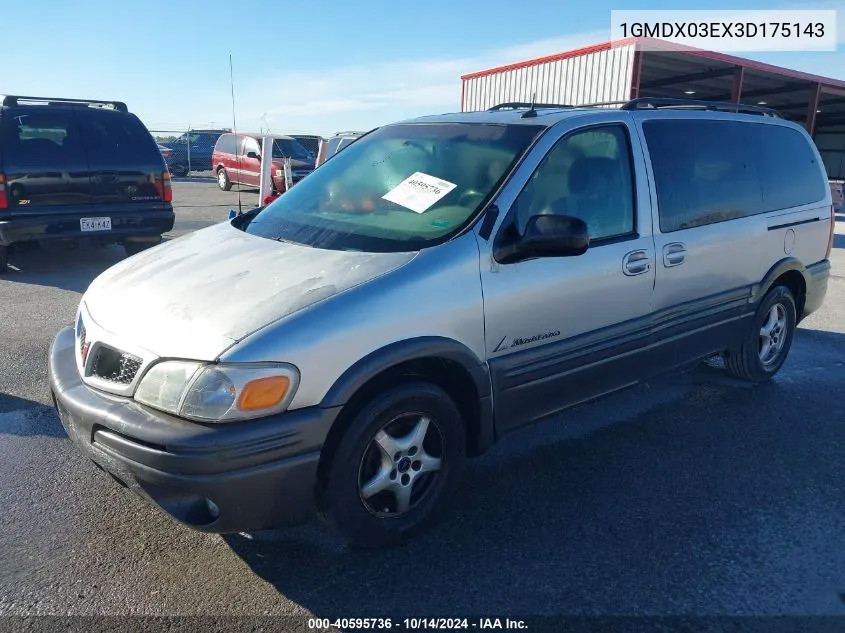 2003 Pontiac Montana M16 W/1Sa Pkg. VIN: 1GMDX03EX3D175143 Lot: 40595736