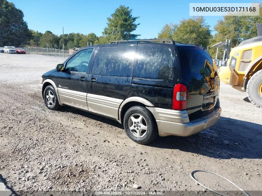 2003 Pontiac Montana N16 VIN: 1GMDU03E53D171168 Lot: 40638926