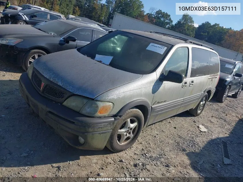 2003 Pontiac Montana M16 W/1Sa Pkg. VIN: 1GMDX03E63D157111 Lot: 40669947