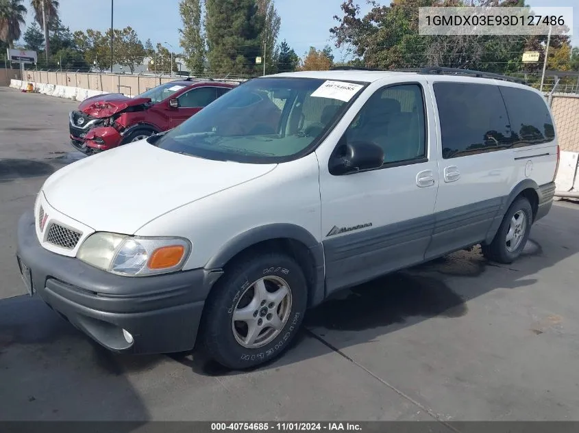 2003 Pontiac Montana M16 W/1Sa Pkg. VIN: 1GMDX03E93D127486 Lot: 40754685