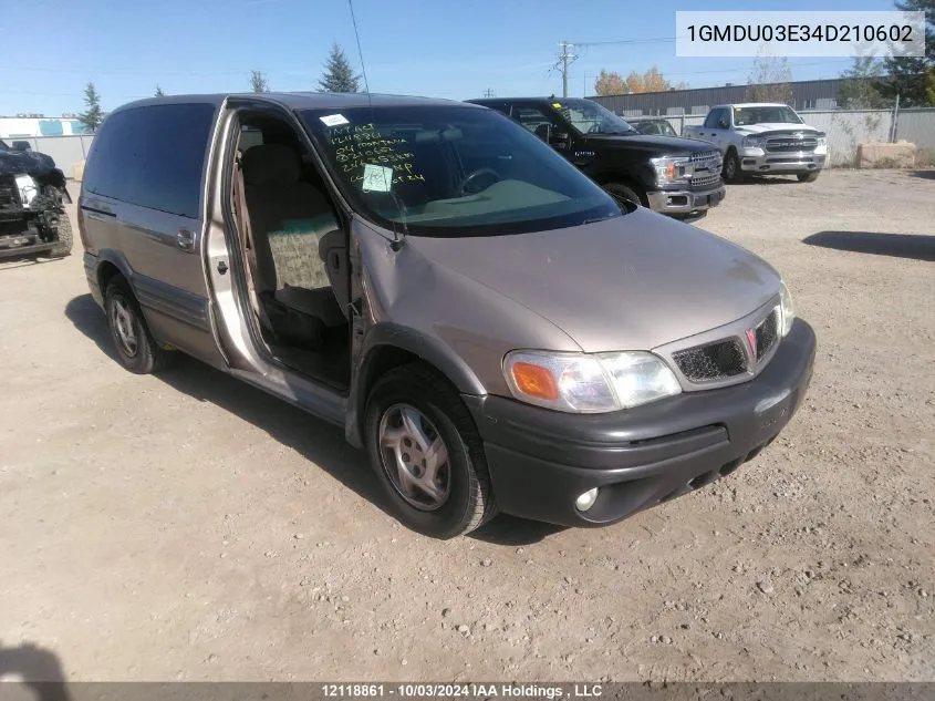 2004 Pontiac Montana VIN: 1GMDU03E34D210602 Lot: 12118861