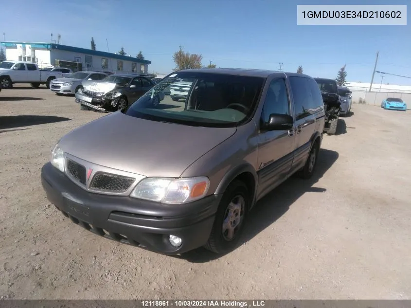 2004 Pontiac Montana VIN: 1GMDU03E34D210602 Lot: 12118861