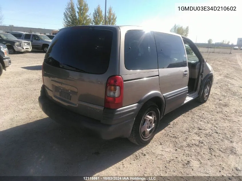 2004 Pontiac Montana VIN: 1GMDU03E34D210602 Lot: 12118861