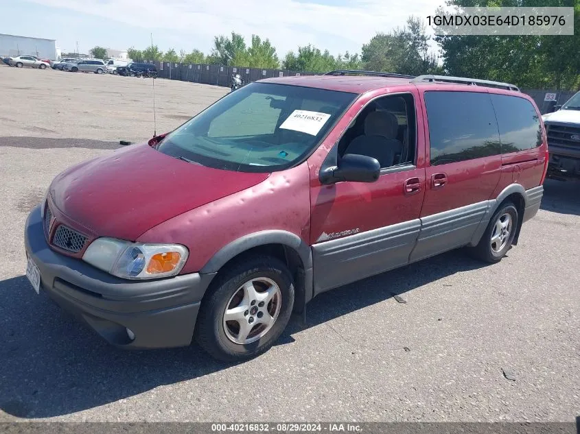 2004 Pontiac Montana M16 W/1Sa Pkg. VIN: 1GMDX03E64D185976 Lot: 40216832