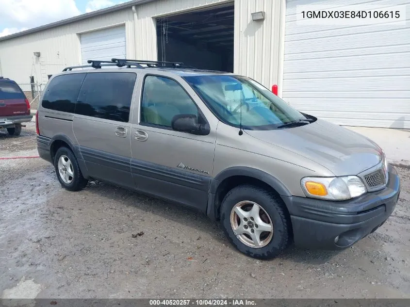 2004 Pontiac Montana M16 W/1Sa Pkg. VIN: 1GMDX03E84D106615 Lot: 40520257