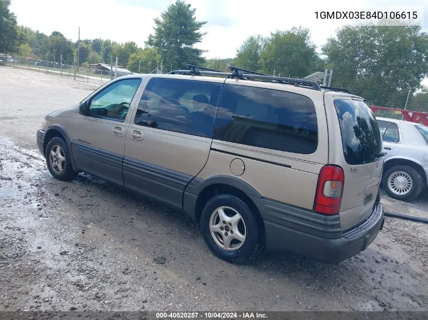 2004 Pontiac Montana M16 W/1Sa Pkg. VIN: 1GMDX03E84D106615 Lot: 40520257