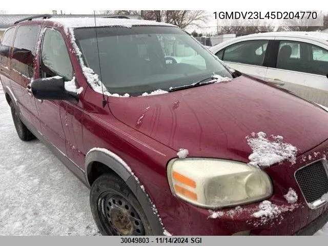 2005 Pontiac Montana Sv6 VIN: 1GMDV23L45D204770 Lot: 30049803