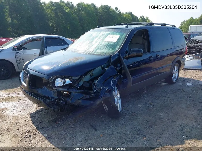 2005 Pontiac Montana Sv6 Fwd VIN: 1GMDV33L85D305204 Lot: 40130115