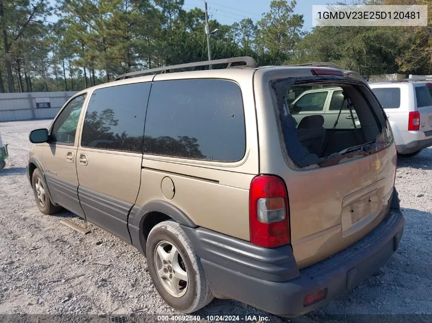 2005 Pontiac Montana VIN: 1GMDV23E25D120481 Lot: 40692540