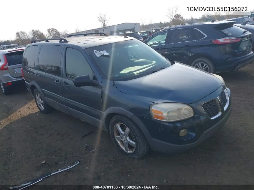 2005 Pontiac Montana Sv6 Fwd VIN: 1GMDV33L55D156072 Lot: 40701183