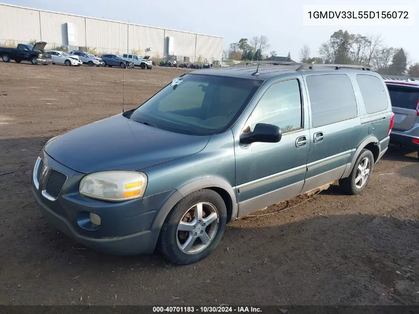 2005 Pontiac Montana Sv6 Fwd VIN: 1GMDV33L55D156072 Lot: 40701183