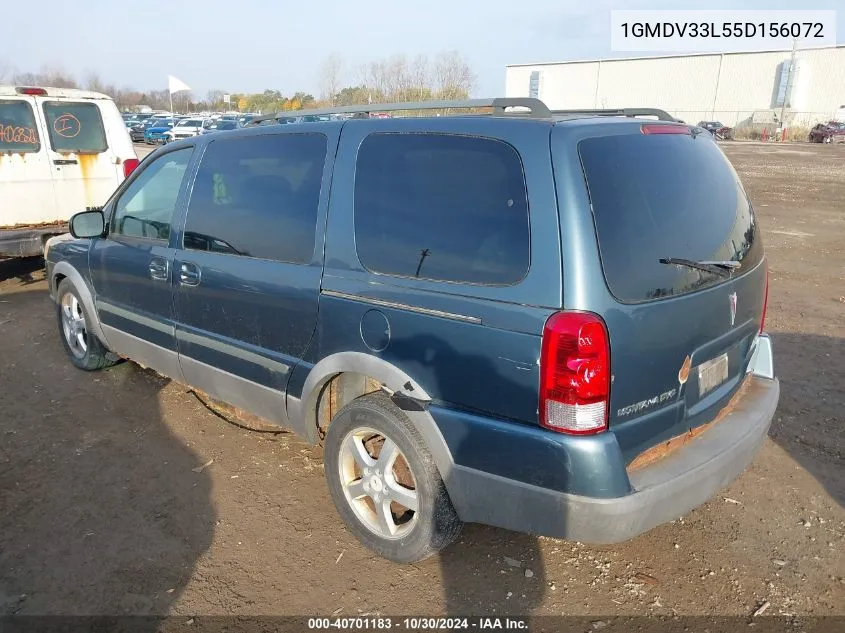 2005 Pontiac Montana Sv6 Fwd VIN: 1GMDV33L55D156072 Lot: 40701183