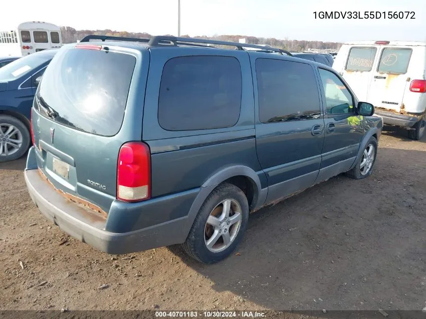 2005 Pontiac Montana Sv6 Fwd VIN: 1GMDV33L55D156072 Lot: 40701183