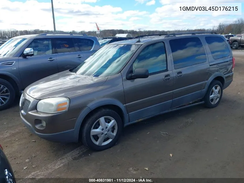 2005 Pontiac Montana Sv6 Fwd VIN: 1GMDV03L45D176215 Lot: 40831981