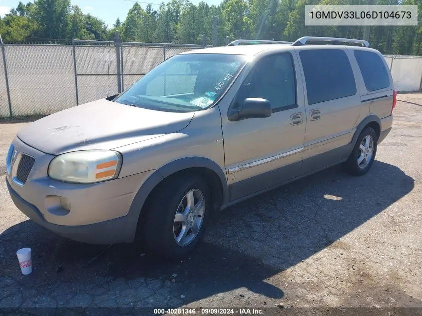 2006 Pontiac Montana Sv6 VIN: 1GMDV33L06D104673 Lot: 40281346