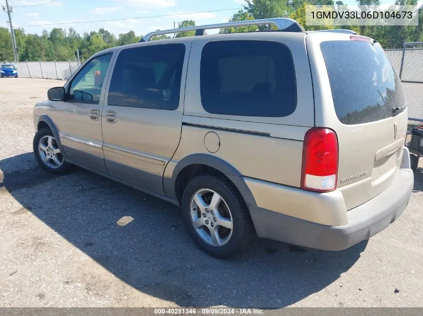 2006 Pontiac Montana Sv6 VIN: 1GMDV33L06D104673 Lot: 40281346