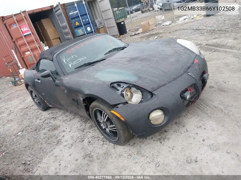 2006 Pontiac Solstice VIN: 1G2MB33B66Y102508 Lot: 40277965