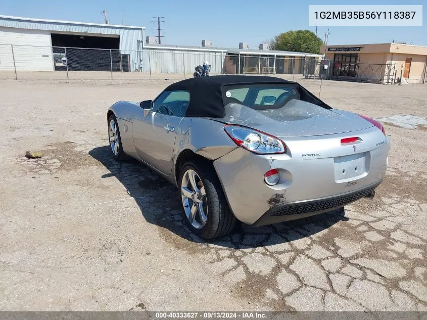 1G2MB35B56Y118387 2006 Pontiac Solstice