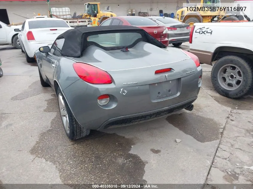 2006 Pontiac Solstice VIN: 1G2MB35B76Y116897 Lot: 40335310