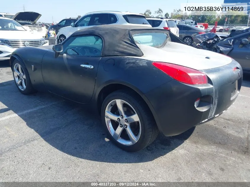 2006 Pontiac Solstice VIN: 1G2MB35B36Y114869 Lot: 40337203