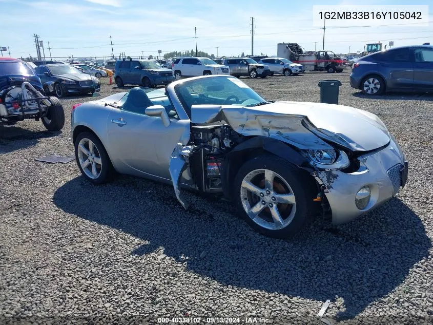 2006 Pontiac Solstice VIN: 1G2MB33B16Y105042 Lot: 40338102