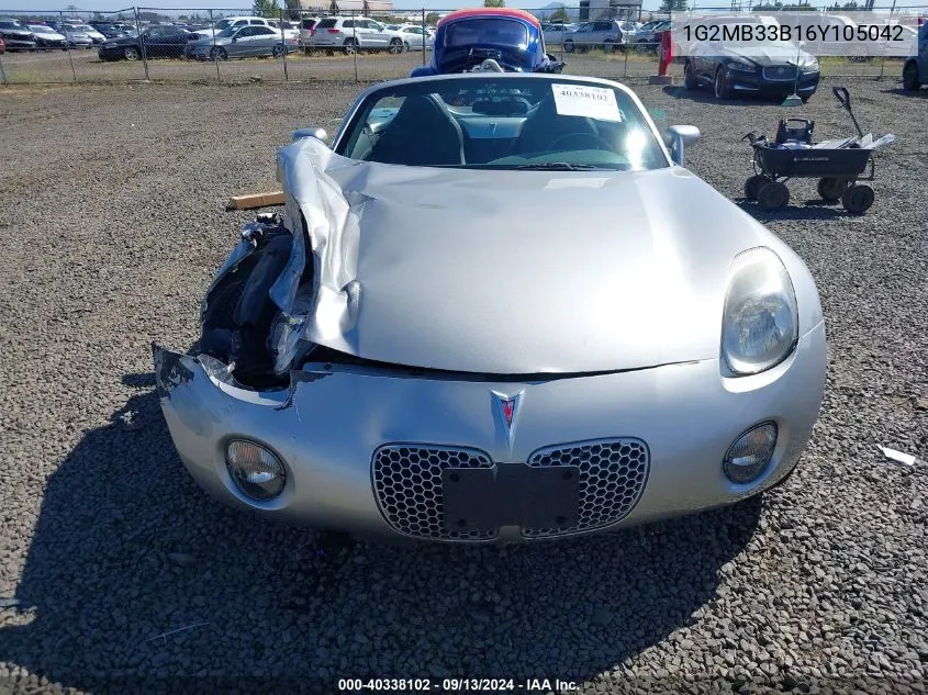 2006 Pontiac Solstice VIN: 1G2MB33B16Y105042 Lot: 40338102