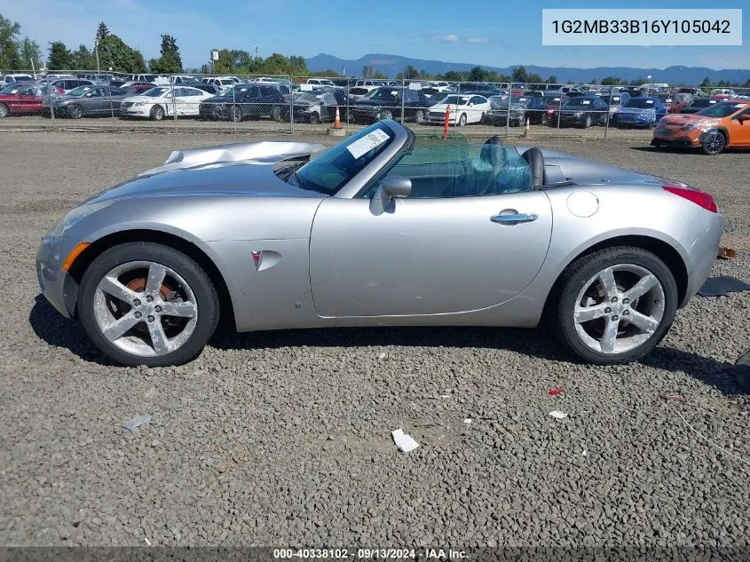 2006 Pontiac Solstice VIN: 1G2MB33B16Y105042 Lot: 40338102