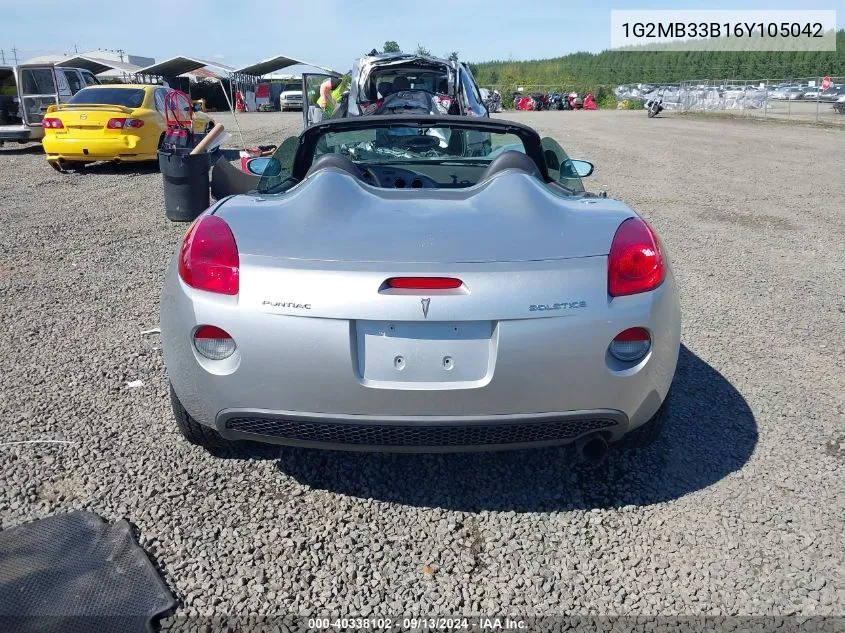 2006 Pontiac Solstice VIN: 1G2MB33B16Y105042 Lot: 40338102