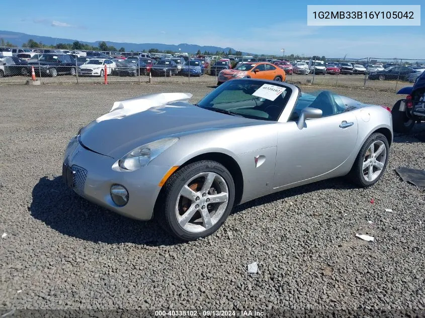 2006 Pontiac Solstice VIN: 1G2MB33B16Y105042 Lot: 40338102