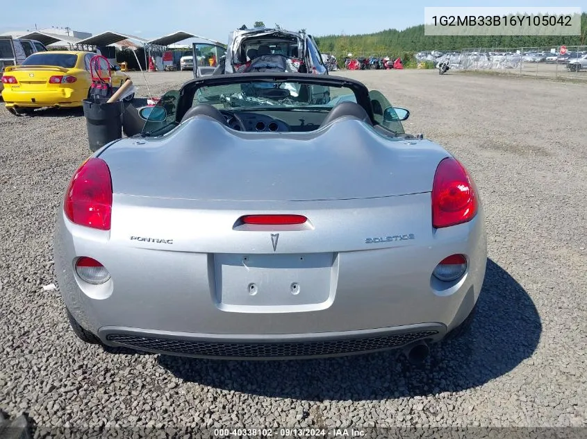 2006 Pontiac Solstice VIN: 1G2MB33B16Y105042 Lot: 40338102