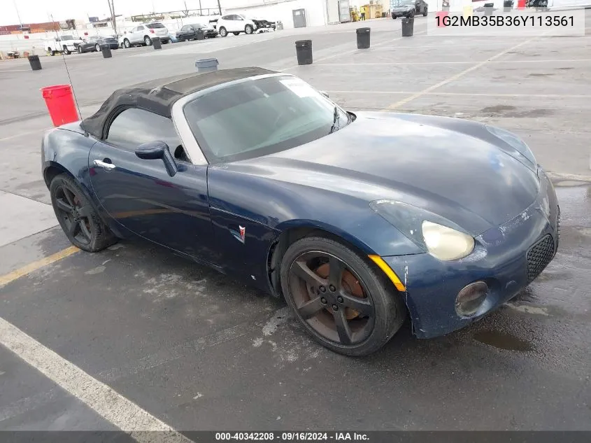 1G2MB35B36Y113561 2006 Pontiac Solstice