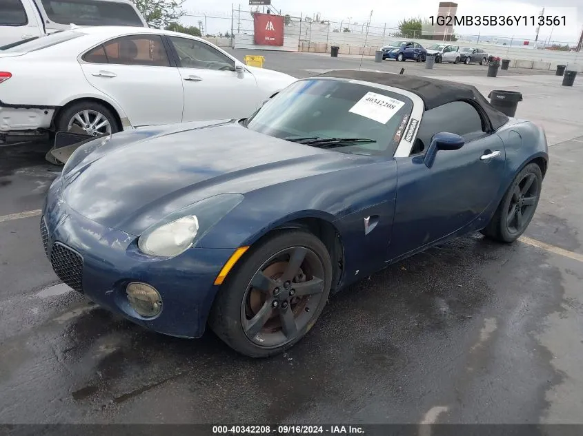 2006 Pontiac Solstice VIN: 1G2MB35B36Y113561 Lot: 40342208