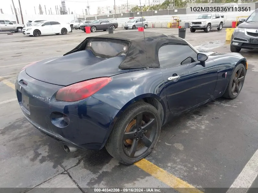 1G2MB35B36Y113561 2006 Pontiac Solstice