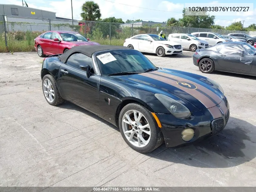 2006 Pontiac Solstice VIN: 1G2MB33B76Y102727 Lot: 40477185