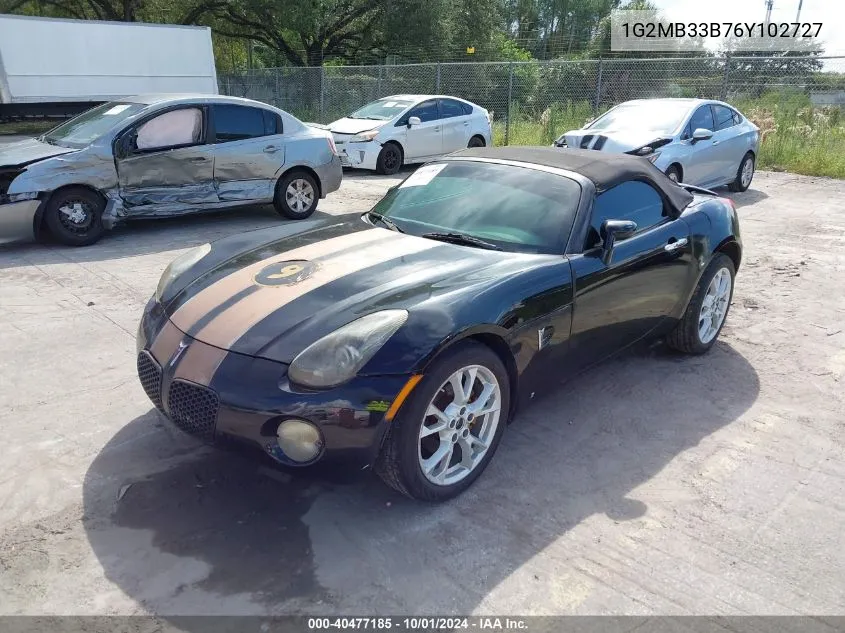 2006 Pontiac Solstice VIN: 1G2MB33B76Y102727 Lot: 40477185