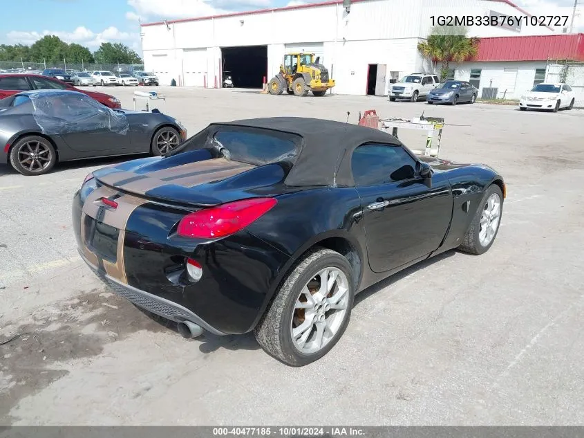 2006 Pontiac Solstice VIN: 1G2MB33B76Y102727 Lot: 40477185