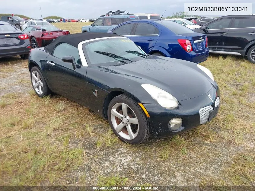 2006 Pontiac Solstice VIN: 1G2MB33B06Y103041 Lot: 40505003