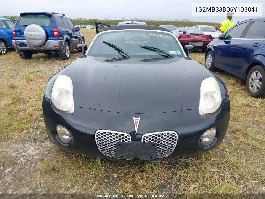 2006 Pontiac Solstice VIN: 1G2MB33B06Y103041 Lot: 40505003