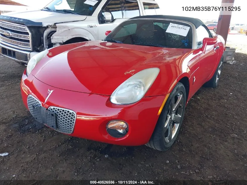 2006 Pontiac Solstice VIN: 1G2MB35B76Y115295 Lot: 40526556