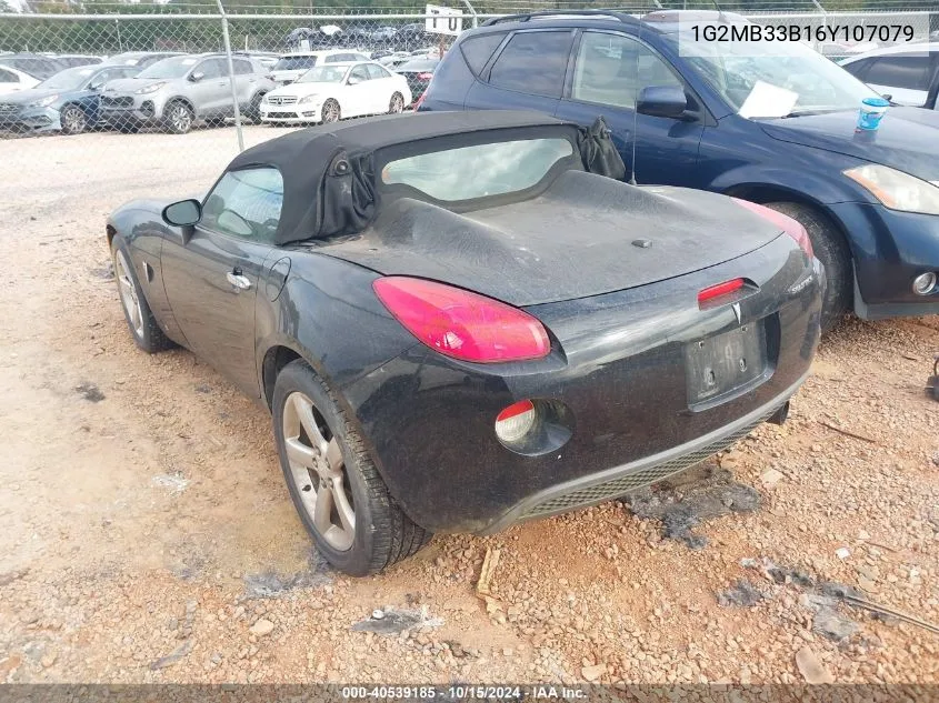 2006 Pontiac Solstice VIN: 1G2MB33B16Y107079 Lot: 40539185